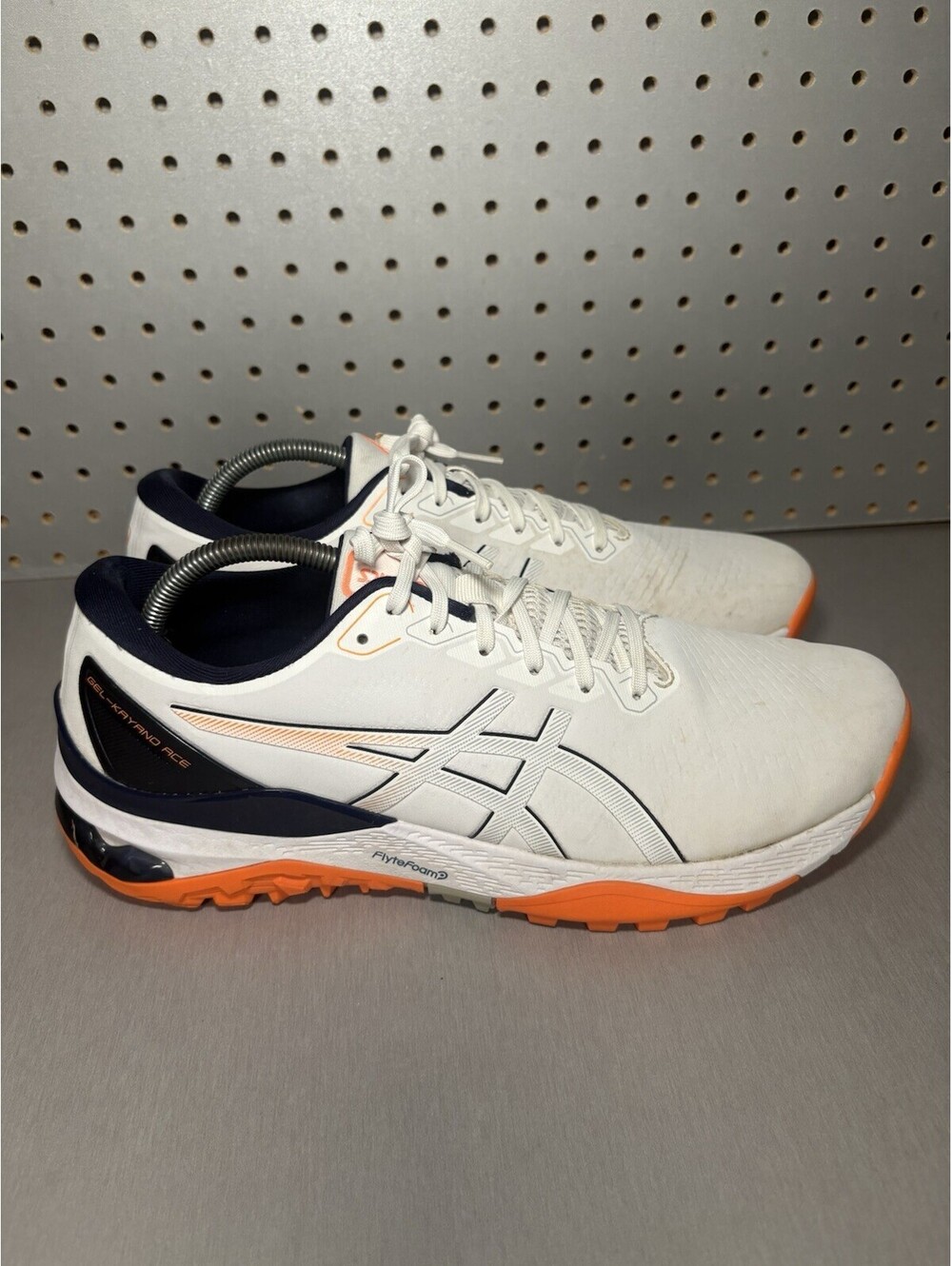 ASICS Gel-Kayano Ace 2 Golf Shoes Mens Sz 11 White Orange Blue Outdoors